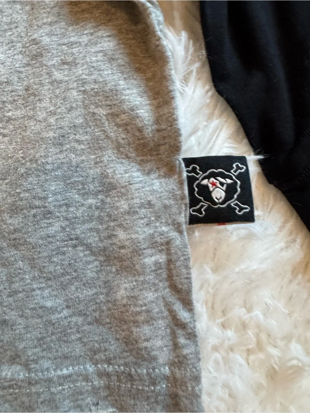Nununu Don’t Ask! Layered Long Sleeve Graphic Tee Toddler Gray Black 100% Cotton